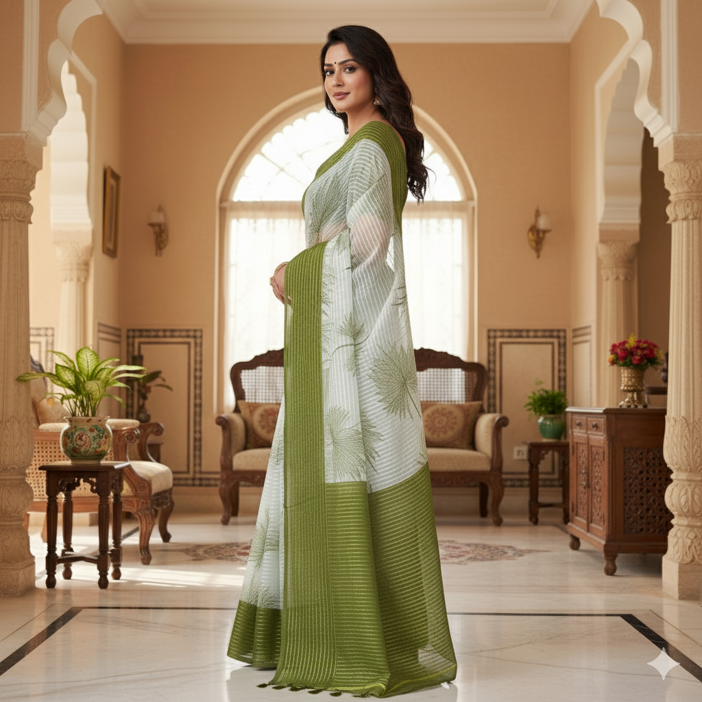 Soft saree multicolourd didital print all over saree with PERFECTLY MATCHED blouse piece