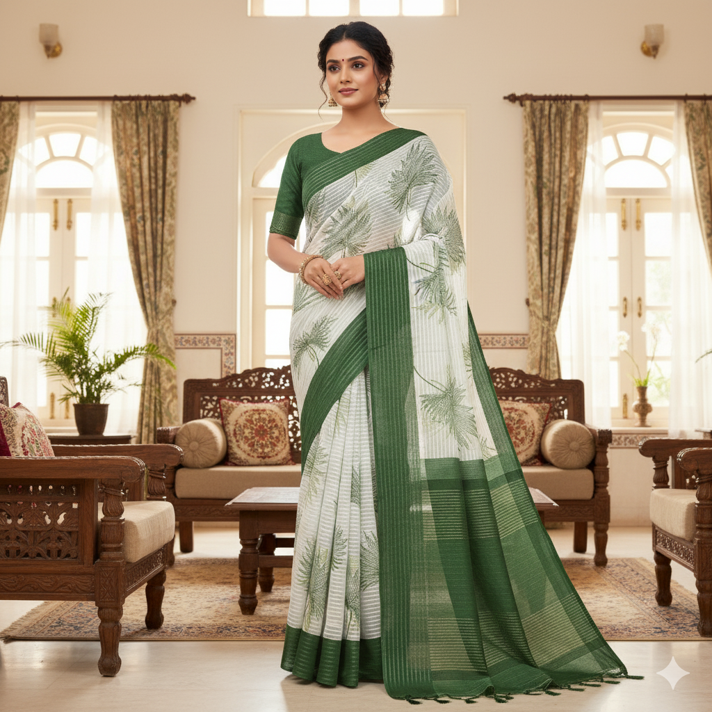 Soft saree multicolourd didital print all over saree with PERFECTLY MATCHED blouse piece