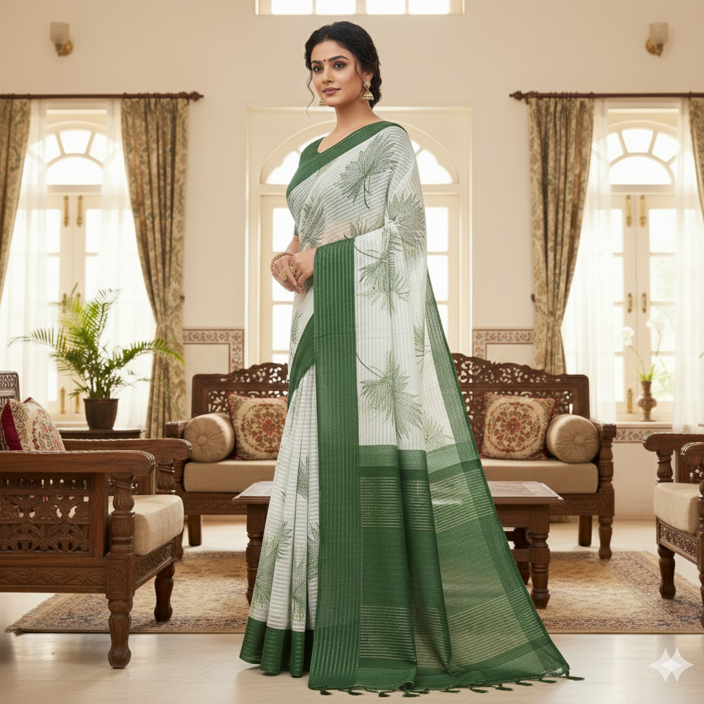 Soft saree multicolourd didital print all over saree with PERFECTLY MATCHED blouse piece