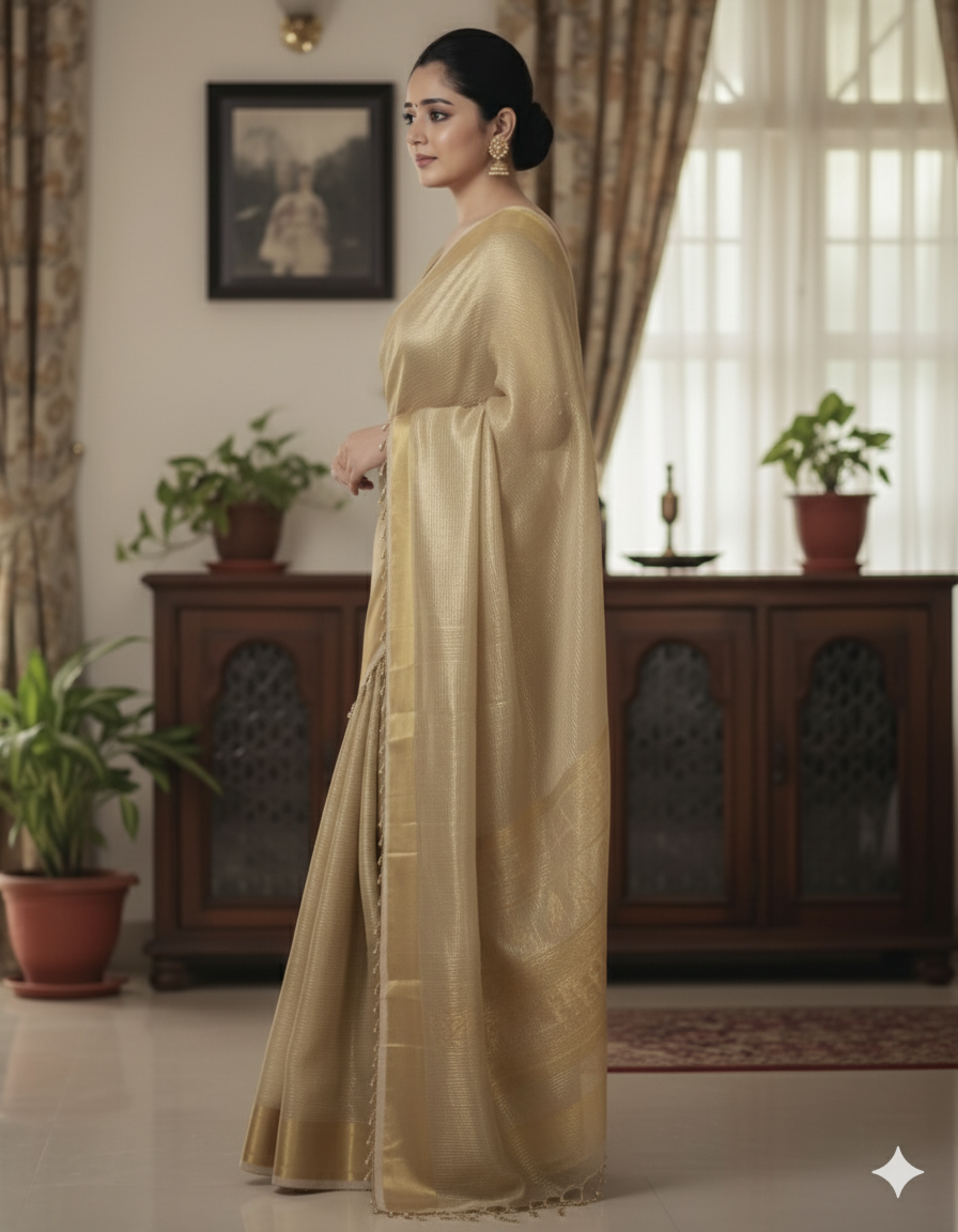 Nayanthara-Inspired Soft Banarasi Handloom Saree