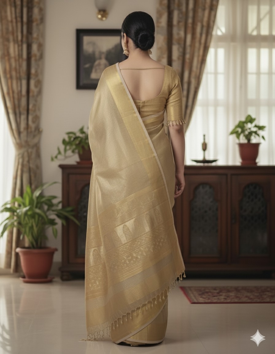 Nayanthara-Inspired Soft Banarasi Handloom Saree