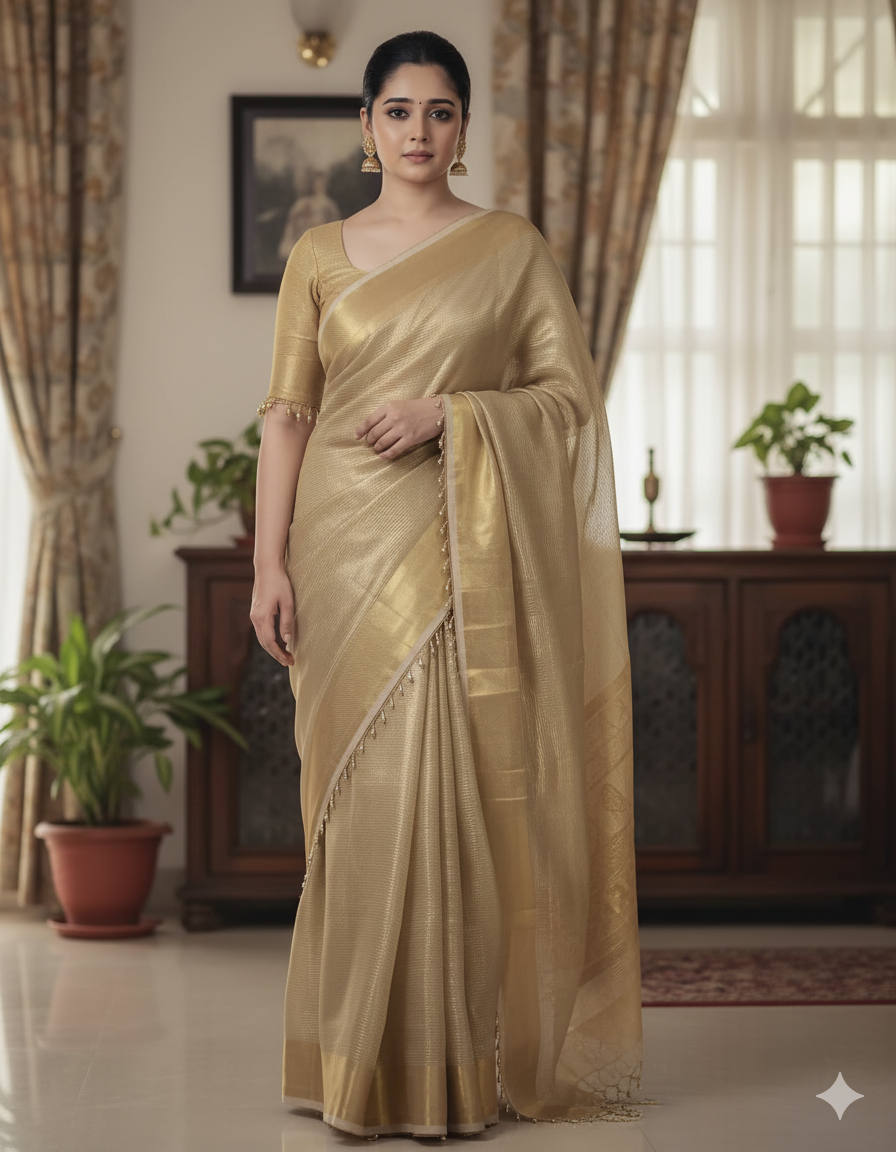 Nayanthara-Inspired Soft Banarasi Handloom Saree