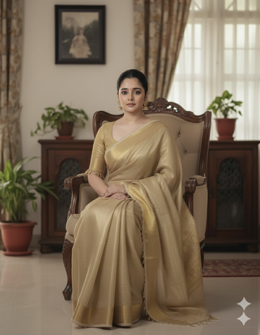 Nayanthara-Inspired Soft Banarasi Handloom Saree