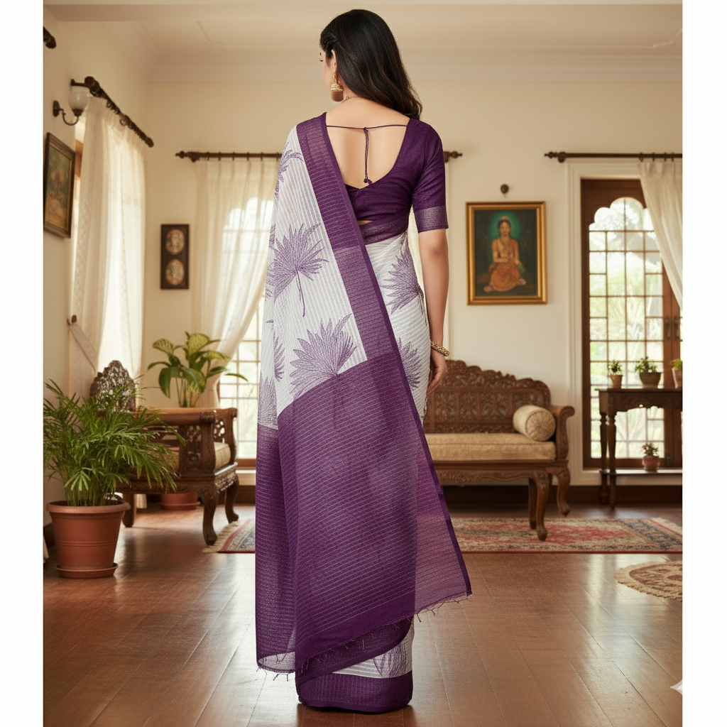 Soft saree multicolourd didital print all over saree with PERFECTLY MATCHED blouse piece